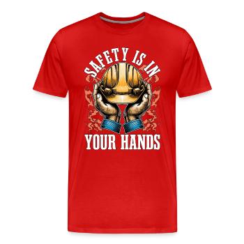 La sécurité des agents de sécurité est dans votre contrôle de patrouille - T-shirt bio Premium Homme - rouge - Devant - Damien (186cm)