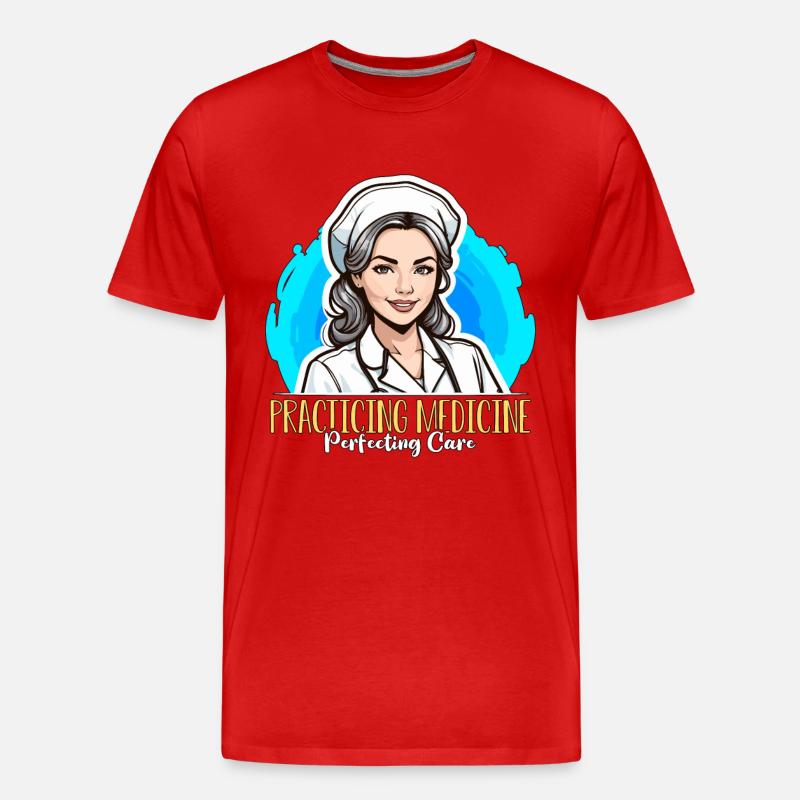 Nurse Practitioner Practicing Medicine Nursing - Männer Premium Bio T-Shirt - Rot