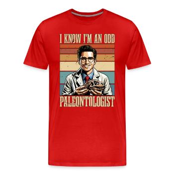 Paleontology I Know I'm An Odd Fossil Collector - Men's Premium Organic T-Shirt - red - Front - Damien (186cm)
