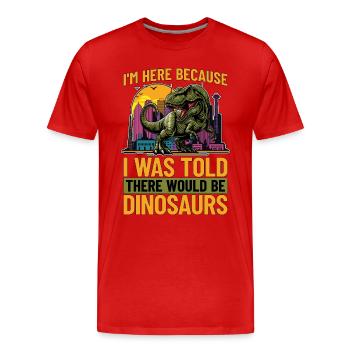 Paléontologie Je suis ici parce que j’étais chasseur de fossiles - T-shirt bio Premium Homme - rouge - Devant - Damien (186cm)