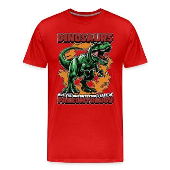 Paléontologie Les dinosaures sont les collectionneurs de fossiles - T-shirt bio Premium Homme - rouge - Devant - Damien (186cm)
