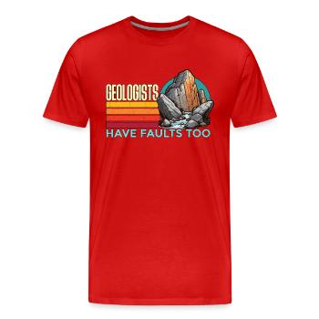 Les géologues ont aussi des failles Aime la collecte de roches - T-shirt bio Premium Homme - rouge - Devant - Damien (186cm)