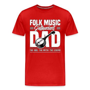 Passionné de musique folklorique Papa L’idole Le musicien - T-shirt bio Premium Homme - rouge - Devant - Damien (186cm)