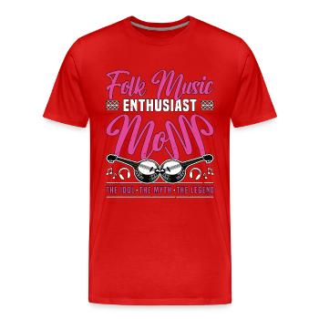 Passionnée de musique folklorique Maman The Idol Joueur de banjo - T-shirt bio Premium Homme - rouge - Devant - Damien (186cm)