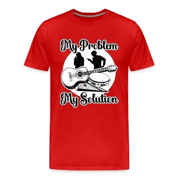 Passionnée de musique folklorique Mon problème Ma maman pictogramme - T-shirt bio Premium Homme - rouge - Devant - Damien (186cm)