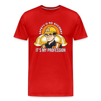 Safety Is No Accident It's My Profession Officer - Men's Premium Organic T-Shirt - red - Front - Damien (186cm)