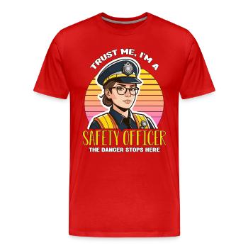 Agent de sécurité Faites-moi confiance, je suis un responsable de la sécurité - T-shirt bio Premium Homme - rouge - Devant - Damien (186cm)