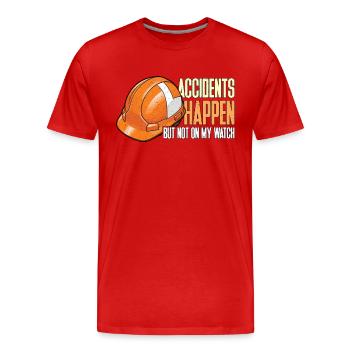Agent de sécurité Accidents Se produire Responsable de la sécurité - T-shirt bio Premium Homme - rouge - Devant - Damien (186cm)