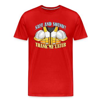 Agent de sécurité sain et sauf Merci Responsable de la sécurité - T-shirt bio Premium Homme - rouge - Devant - Damien (186cm)