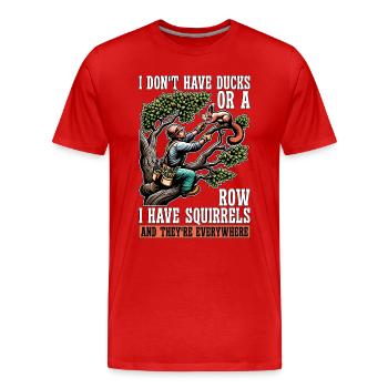 Exploitation forestière Je n’ai pas de canards ou de grimpeur d’arbre - T-shirt bio Premium Homme - rouge - Devant - Damien (186cm)