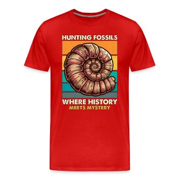 Fossil Hunter Hunting Fossils Where Paleontology - Männer Premium Bio T-Shirt - Rot - Vorne - Damien (186cm)
