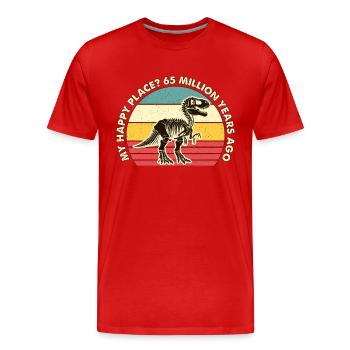 Fossil Hunter My Happy Place Fossil Collecting - Männer Premium Bio T-Shirt - Rot - Vorne - Damien (186cm)