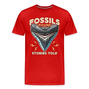Fossil Hunter Fossils Found Stories Told Geologist - Männer Premium Bio T-Shirt - Rot - Vorne - Damien (186cm)