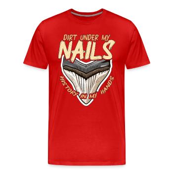 Fossil Hunter Dirt Under My Nails Fossil Collector - Männer Premium Bio T-Shirt - Rot - Vorne - Damien (186cm)