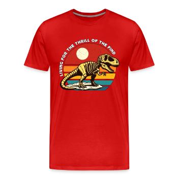 Paléontologie Vivre pour le frisson Chasseur de fossiles - T-shirt bio Premium Homme - rouge - Devant - Damien (186cm)