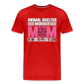 Employée de refuge pour animaux Maman L’idole L’amoureuse des chiens - T-shirt bio Premium Homme - rouge - Devant - Damien (186cm)