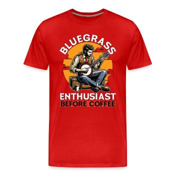 Bluegrass Enthusiast Before Musician Coffee Lover - Männer Premium Bio T-Shirt - Rot - Vorne - Damien (186cm)