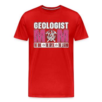 Géologue Maman L’idole Le mythe Collectionneur de minéraux - T-shirt bio Premium Homme - rouge - Devant - Damien (186cm)