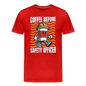 Agent de sécurité Gestionnaire de la sécurité du café Amateur de café - T-shirt bio Premium Homme - rouge - Devant - Damien (186cm)