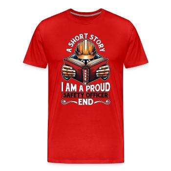 Agent de sécurité Une courte histoire Je suis un responsable de la sécurité - T-shirt bio Premium Homme - rouge - Devant - Damien (186cm)