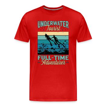 Snorkeling Underwater Tourist Full-Time Swimmer - Men's Premium Organic T-Shirt - red - Front - Damien (186cm)