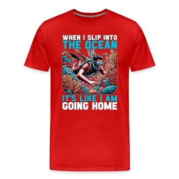 Snorkeling When I Slip Into The Marine Biologist - Men's Premium Organic T-Shirt - red - Front - Damien (186cm)