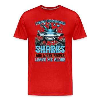 Shark Enthusiast I Enjoy Sea Creatures Freediving - Männer Premium Bio T-Shirt - Rot - Vorne - Damien (186cm)