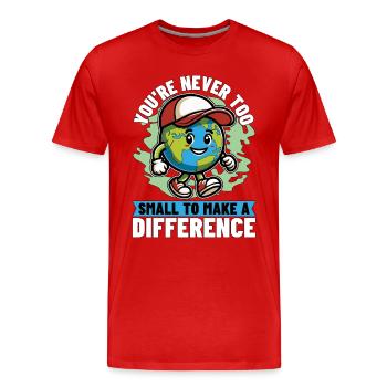 Scientifique de l’environnement, on n’est jamais trop scientifique - T-shirt bio Premium Homme - rouge - Devant - Damien (186cm)