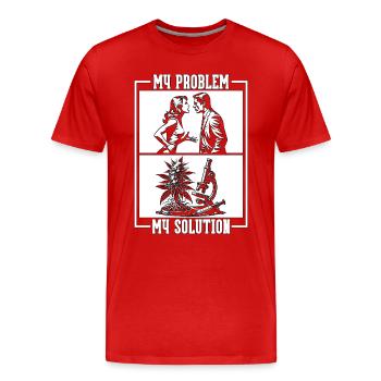 Scientifique de l’environnement Mon problème Pictogramme Papa - T-shirt bio Premium Homme - rouge - Devant - Damien (186cm)