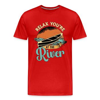 Canoë Se détendre Vous êtes à la rivière Aime pagayer - T-shirt bio Premium Homme - rouge - Devant - Damien (186cm)