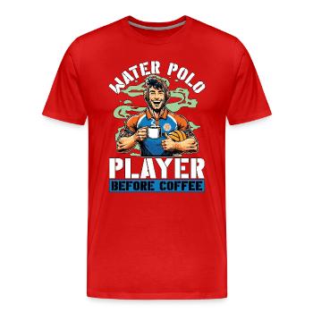 Joueur de water-polo avant d’amer de café pour les sports d’équipe - T-shirt bio Premium Homme - rouge - Devant - Damien (186cm)