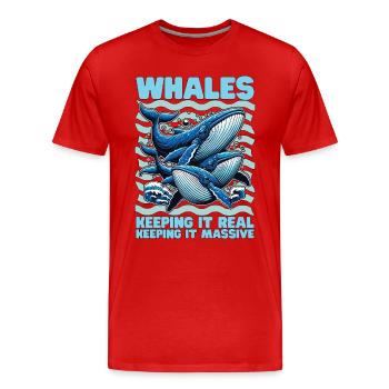 Whales Keeping It Marine Biologist Whale Watching - Männer Premium Bio T-Shirt - Rot - Vorne - Damien (186cm)
