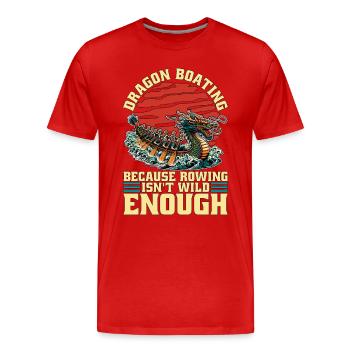 Le bateau-dragon parce que l’aviron aime les courses de bateaux - T-shirt bio Premium Homme - rouge - Devant - Damien (186cm)