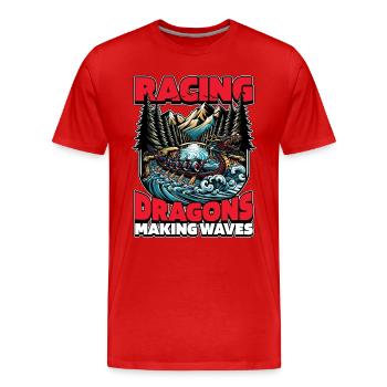 Dragon Bateau Course Dragons Faire des sports nautiques - T-shirt bio Premium Homme - rouge - Devant - Damien (186cm)