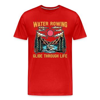 Aviron aquatique Glisse dans la vie Nautisme Canoë - T-shirt bio Premium Homme - rouge - Devant - Damien (186cm)