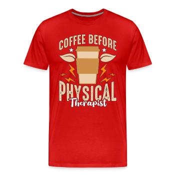Physiothérapie Café Physiothérapie Amateur de café - T-shirt bio Premium Homme - rouge - Devant - Damien (186cm)