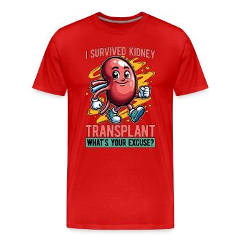 Chirurgie de transplantation J’ai survécu à la technologie de chirurgie rénale - T-shirt bio Premium Homme - rouge - Devant - Damien (186cm)