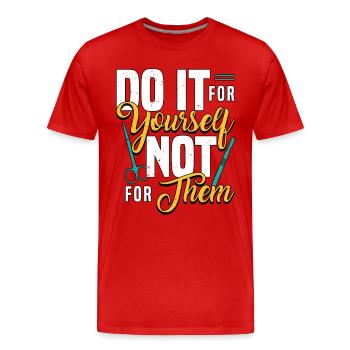 Plastic Surgery Do It For Yourself Esthetician - Men's Premium Organic T-Shirt - red - Front - Damien (186cm)