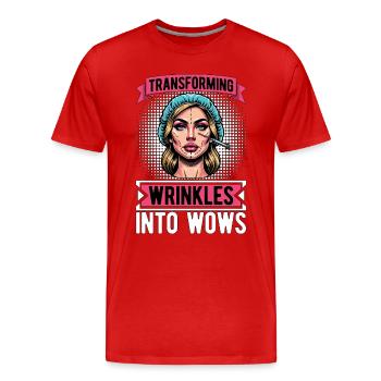 Plastic Surgery Transforming Wrinkles Esthetician - Männer Premium Bio T-Shirt - Rot - Vorne - Damien (186cm)