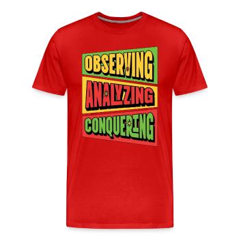 Thérapeute comportemental Observer Analyser Thérapeute - T-shirt bio Premium Homme - rouge - Devant - Damien (186cm)