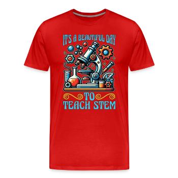 STEM Teacher It's A Beautiful Day Computer Science - Männer Premium Bio T-Shirt - Rot - Vorne - Damien (186cm)