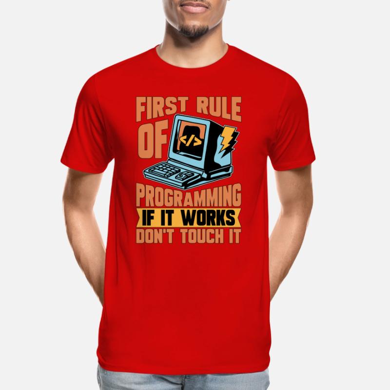 Codeur Première règle de programmation si développeur Web T-shirt bio Premium Homme