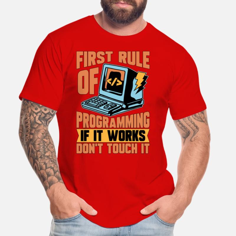 Codeur Première règle de programmation si développeur Web T-shirt bio Premium Homme