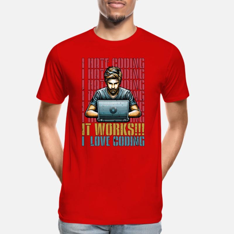 Codeur Je déteste coder Développeur Technologie Codeurs T-shirt bio Premium Homme