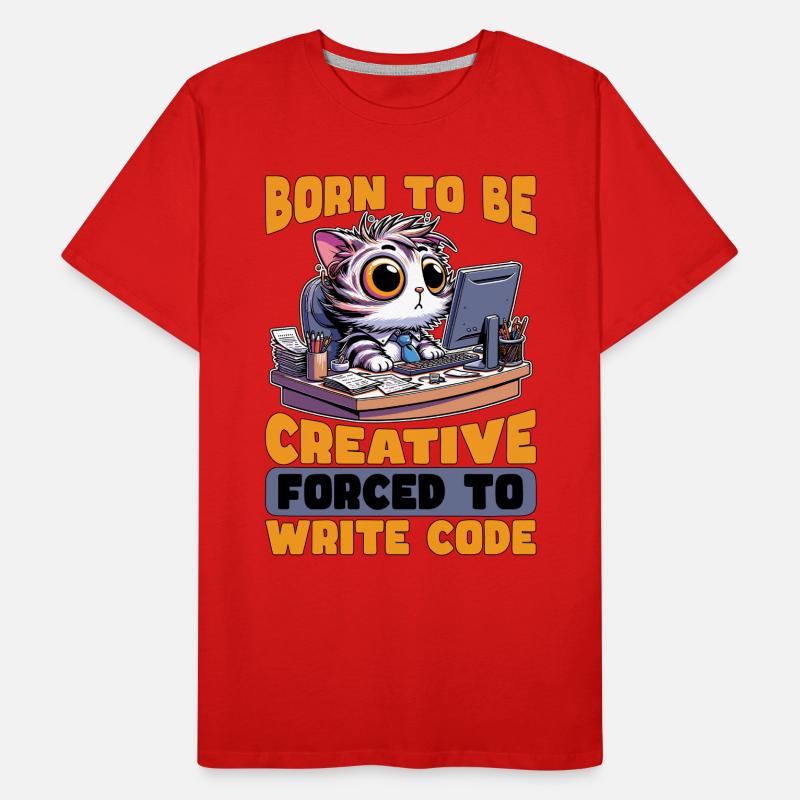 Codeur né pour être créatif Développeur Web Codeurs T-shirt bio Premium Homme