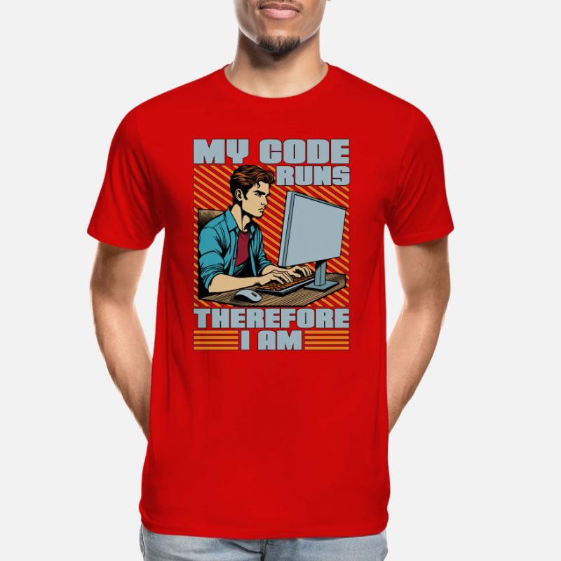 Coder My Code Runs Therefore I Am Web Developer Männer Premium Bio T-Shirt