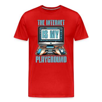 Coder The Internet Is My Playground Web Developer - Männer Premium Bio T-Shirt - Rot - Vorne - Damien (186cm)