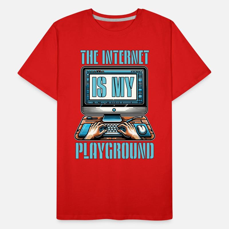 Codeur : Internet est mon terrain de jeu Développeur web T-shirt bio Premium Homme