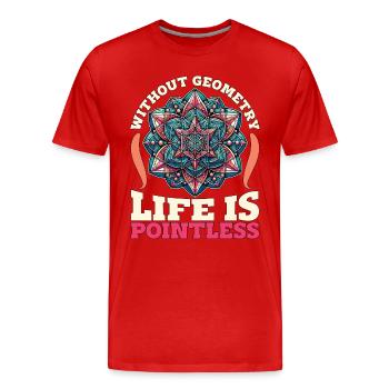 Mathématicien sans géométrie Statisticien de la vie - T-shirt bio Premium Homme - rouge - Devant - Damien (186cm)