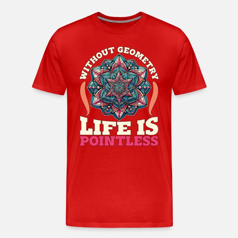 Mathematician Without Geometry Life Statistician - Männer Premium Bio T-Shirt - Rot